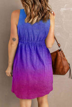 Load image into Gallery viewer, Buttoned Round Neck Sleeveless Mini Magic Dress