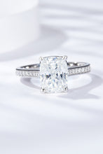 Load image into Gallery viewer, 3 Carat Moissanite Platinum-Plated Side Stone Ring