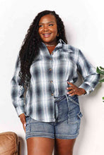 Load image into Gallery viewer, Double Take Plaid Dropped Shoulder Shirt
