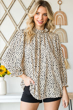 Load image into Gallery viewer, Animal Print Ruffle Collar Flounce Sleeve Blouse