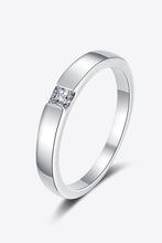 Load image into Gallery viewer, Inlaid Moissanite Rhodium-Plated Ring