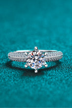 Load image into Gallery viewer, 2 Carat Moissanite 925 Sterling Silver Side Stone Ring