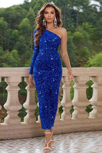 Load image into Gallery viewer, One-Shoulder Long Sleeve Dress - hc