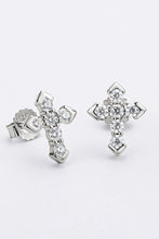 Load image into Gallery viewer, Moissanite Cross Stud Earrings