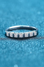 Load image into Gallery viewer, Moissanite Rhodium-Plated Half-Eternity Ring