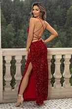 Load image into Gallery viewer, Sequin Backless Split Maxi Dress - hc