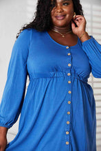 Load image into Gallery viewer, Double Take Scoop Neck Empire Waist Long Sleeve Magic Dress