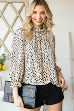 Load image into Gallery viewer, Animal Print Ruffle Collar Flounce Sleeve Blouse