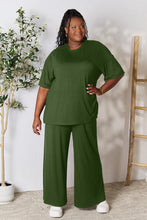 Load image into Gallery viewer, Double Take Full Size Round Neck Slit Top and Pants Set