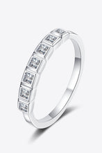 Load image into Gallery viewer, Moissanite Rhodium-Plated Half-Eternity Ring