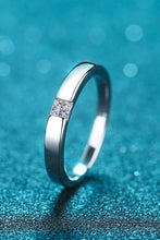 Load image into Gallery viewer, Inlaid Moissanite Rhodium-Plated Ring