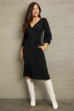Load image into Gallery viewer, Culture Code Full Size Surplice Flare Ruching Dress - hc