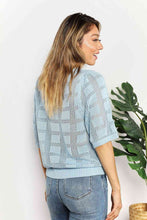 Load image into Gallery viewer, Double Take Ribbed Trim Round Neck Knit Top