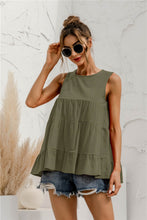 Load image into Gallery viewer, Round Neck Tiered Tank