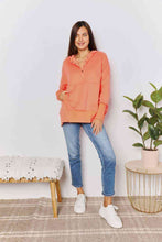 Load image into Gallery viewer, Double Take Quarter-Snap Dropped Shoulder Hoodie