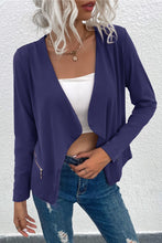 Load image into Gallery viewer, Open Front Zipper Pocket Cardigan
