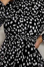 Load image into Gallery viewer, Printed Frill Neck Long Sleeve Dress