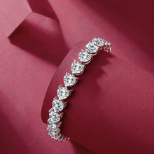 Load image into Gallery viewer, 24 Carat Moissanite 925 Sterling Silver Heart Bracelet
