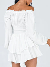 Load image into Gallery viewer, Off Shoulder Smocked Waist Romper
