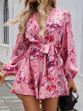 Load image into Gallery viewer, Devine Tied Surplice Long Sleeve Romper
