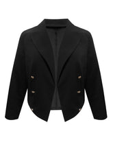 Load image into Gallery viewer, Plus Size Buttoned Lapel Collar Long Sleeve Blazer
