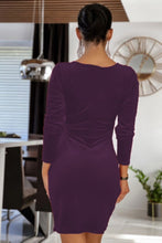 Load image into Gallery viewer, Surplice Long Sleeve Mini Dress- hc
