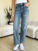 Load image into Gallery viewer, Judy Blue Full Size Mid Rise Distressed Straight Jeans
