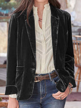 Load image into Gallery viewer, Pocketed Button Up Lapel Collar Blazer
