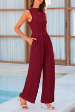 Load image into Gallery viewer, Mock Neck Sleeveless Wide Leg Jumpsuit
