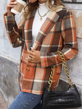 Load image into Gallery viewer, Perfee Plaid Button Down Lapel Collar Blazer
