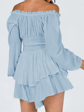 Load image into Gallery viewer, Off Shoulder Smocked Waist Romper
