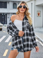 Load image into Gallery viewer, Plaid Collared Neck Button Down Jacket
