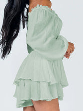 Load image into Gallery viewer, Off Shoulder Smocked Waist Romper
