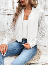 Load image into Gallery viewer, Baseball Collar Lace Patchwork Long Sleeve Jacket

