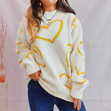 Load image into Gallery viewer, Heart Pattern Long Sleeve Sweater
