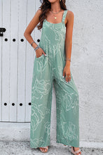 Load image into Gallery viewer, Devine Printed Wide Strap Jumpsuit with Pockets
