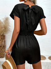 Load image into Gallery viewer, Tied Surplice Short Sleeve Romper
