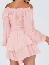 Load image into Gallery viewer, Off Shoulder Smocked Waist Romper
