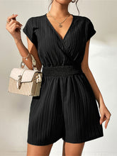 Load image into Gallery viewer, Tied Surplice Short Sleeve Romper
