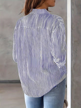 Load image into Gallery viewer, Striped Collared Neck Long Sleeve Shirt
