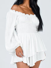 Load image into Gallery viewer, Off Shoulder Smocked Waist Romper
