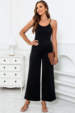 Load image into Gallery viewer, Scoop Neck Wide Leg Jumpsuit with Pockets
