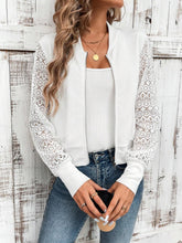 Load image into Gallery viewer, Baseball Collar Lace Patchwork Long Sleeve Jacket
