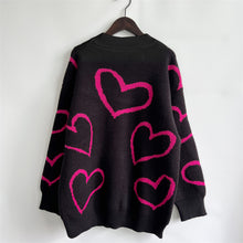 Load image into Gallery viewer, Heart Pattern Long Sleeve Sweater
