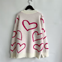 Load image into Gallery viewer, Heart Pattern Long Sleeve Sweater
