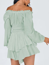 Load image into Gallery viewer, Off Shoulder Smocked Waist Romper
