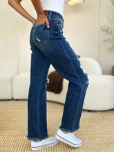 Load image into Gallery viewer, Judy Blue Full Size Mid Rise Distressed Raw Hem Jeans
