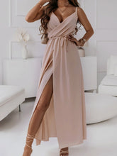 Load image into Gallery viewer, Tied Surplice Sleeveless Midi Cami Dress - hc

