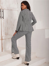 Load image into Gallery viewer, Checkered Blazer &amp; Slit Pants Set
