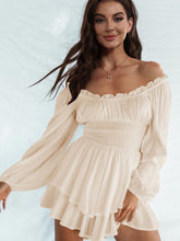 Load image into Gallery viewer, Off Shoulder Smocked Waist Romper
